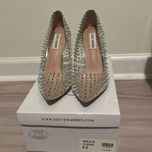 Steve Madden clear studded heel